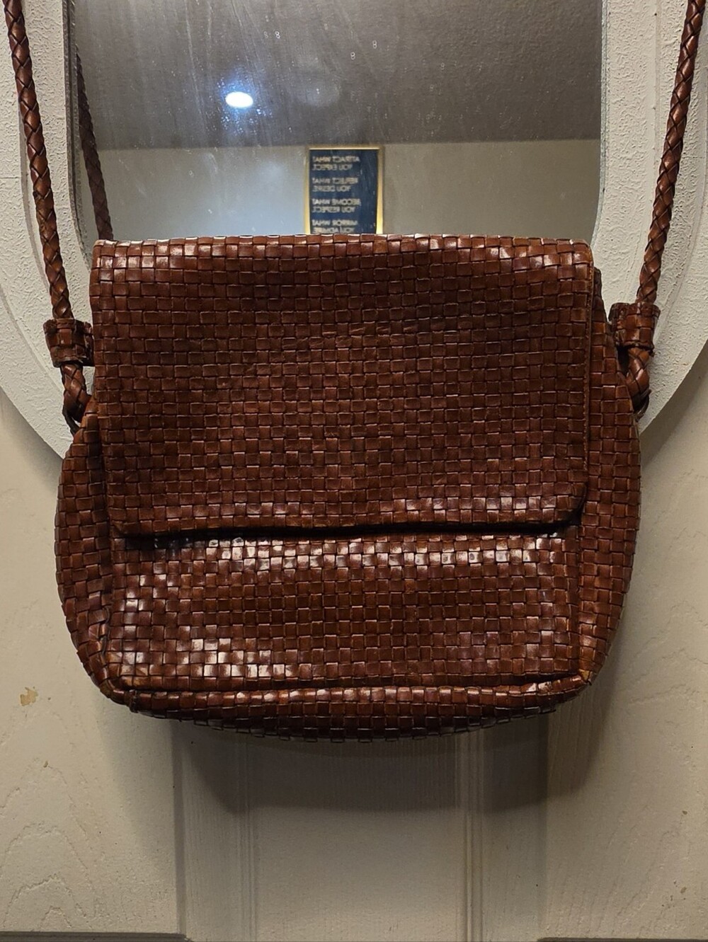 Vintage Nine West Brown Woven Leather  Bag